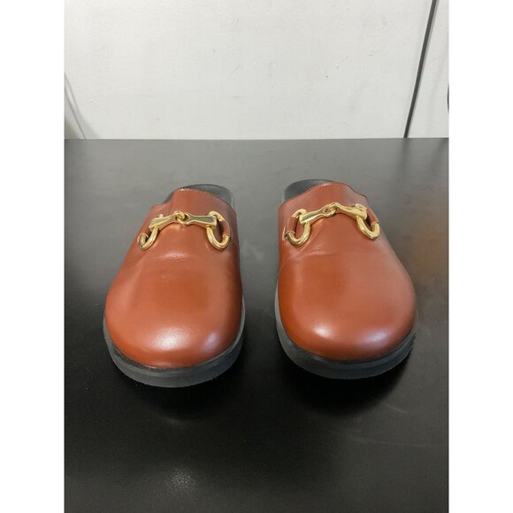 PILCRO ANTHROPOLOGIE Women Horsebit Buckle Clogs in Brown size 38 (US 8) - Picture 2 of 8